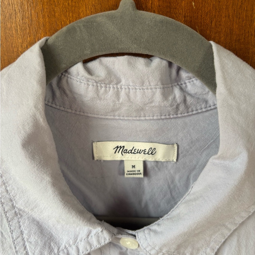 Madewell Pale Blue Short-Sleeve Button-Down Shirt - Picture 3 of 5